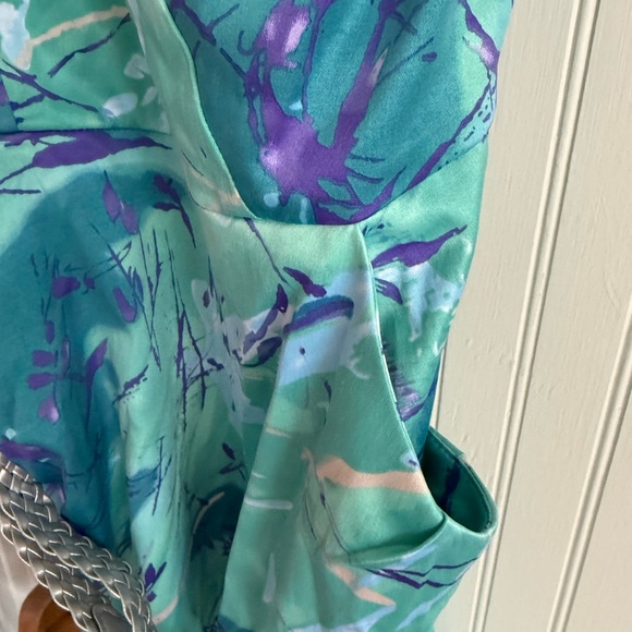 Bisou Bisou Teal One Shoulder Dress Size 10 - Picture 3 of 7